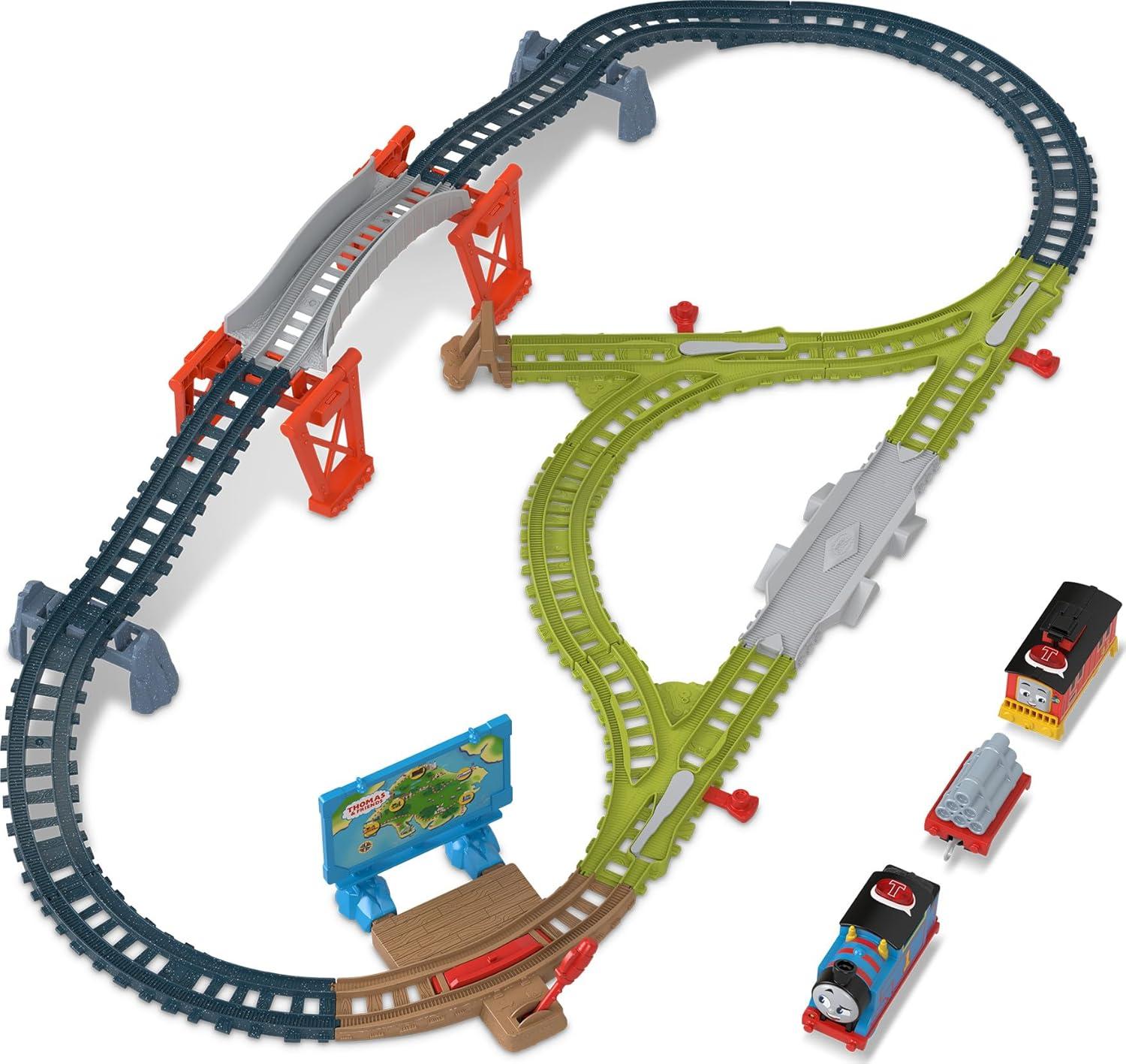 imageThomas amp Friends Toy Train Set Talking Thomas amp Brake Car Bruno Track Playset with Phrases amp Sounds for Preschool Kids Ages 3 Years