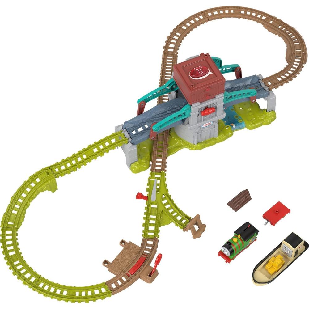 imageThomas amp Friends Toy Train Set Talking Bulstrode amp WhichWay Bridge Track Playset with Sounds amp Percy Engine for Kids Ages 3 YearsTalking Thomas Bulstrode Set