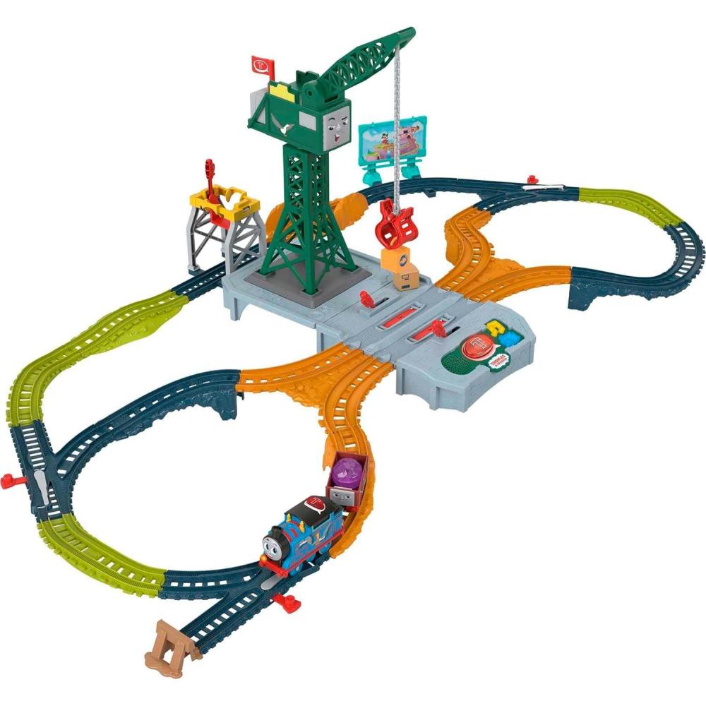 imageThomas amp Friends Toy Train Set Talking Bulstrode amp WhichWay Bridge Track Playset with Sounds amp Percy Engine for Kids Ages 3 YearsTalking Thomas Cranky Set