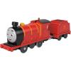 Thomas & Friends Motorized Toy Train James Battery-Powered Engine with Tender for Pretend Play Preschool Kids Ages 3+ Years(Multicolor)
