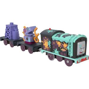 ​Thomas & Friends Motorized Toy Train Graffiti Percy Battery-Powered Engine with 2 Cargo Cars for Pretend Play Preschool Kids Ages 3+ Years(Frosting Diesel)