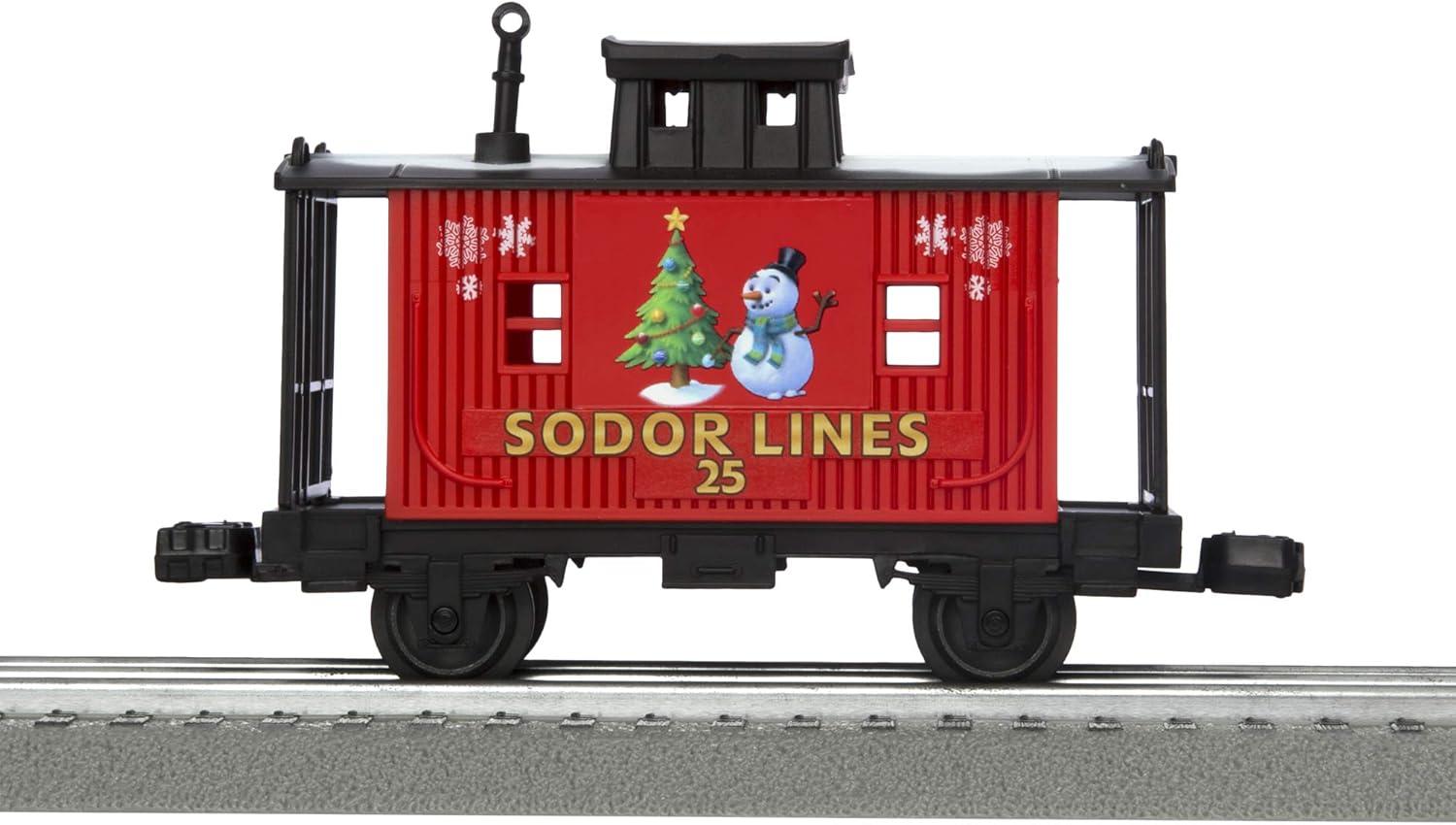 imageLionel Thomas amp Friends Christmas Freight Electric O Gauge Bluetooth Train Set with Remote Bluered and White