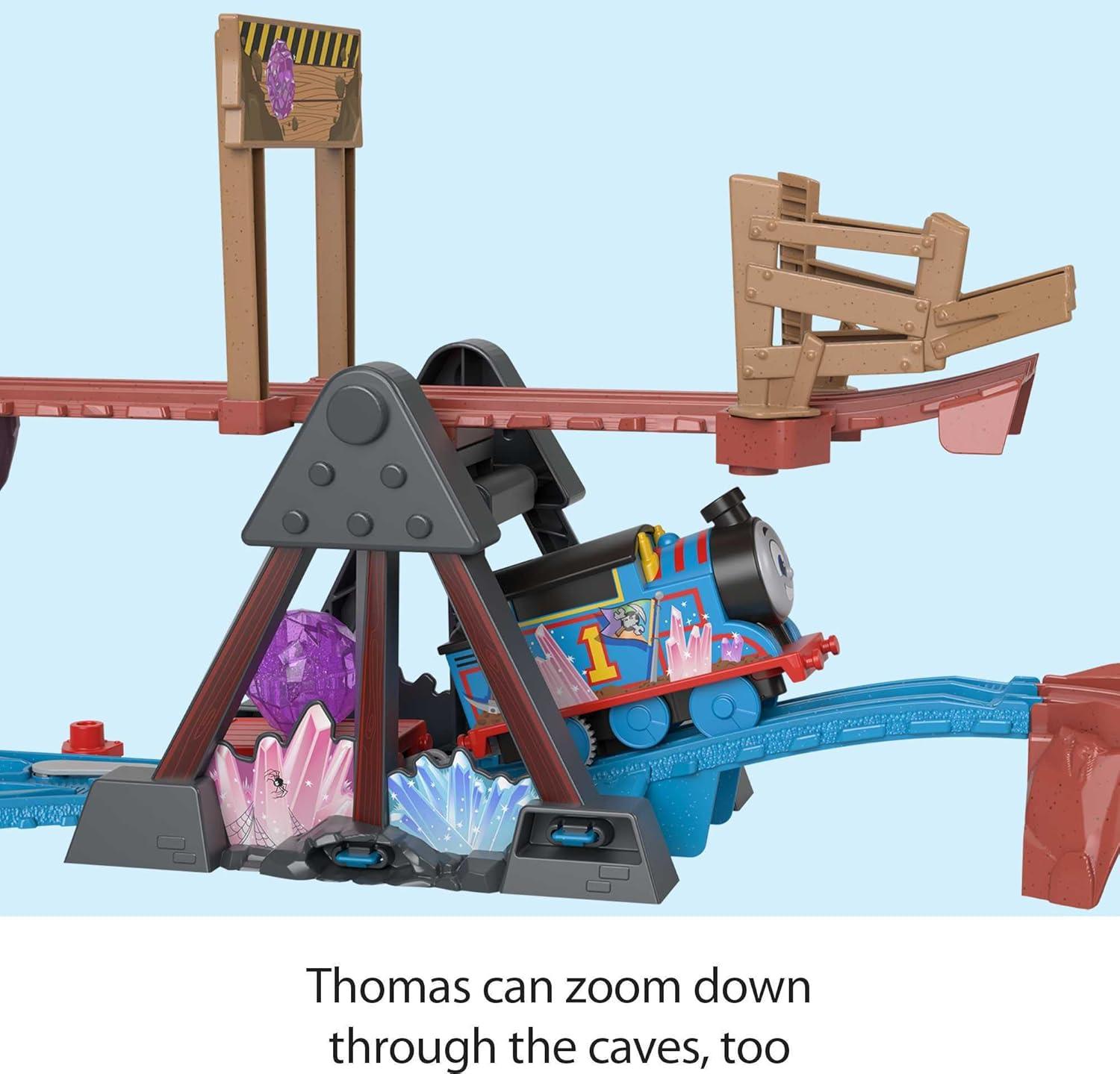 imageThomas amp Friends Motorized Toy Train Set Crystal Caves Adventure with Thomas Tipping Bridge amp 8 Ft of Track for Preschool Kids Ages 3 Years