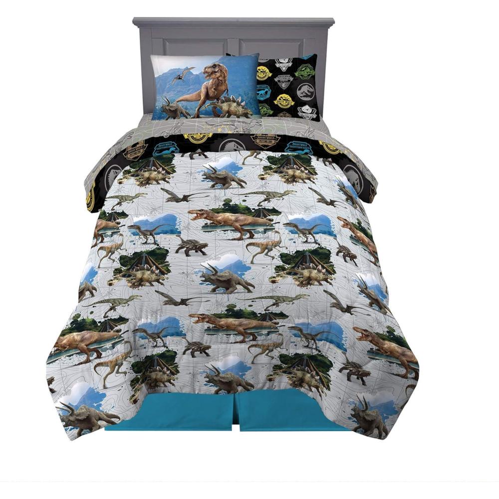 imageFranco Thomas amp Friends Kids Bedding Super Soft Comforter and Sheet Set with Sham 5 Piece Twin Size Officially Licensed ProductJurassic World