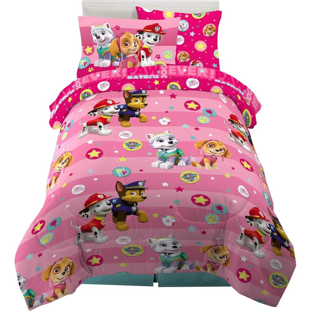 imageFranco Thomas amp Friends Kids Bedding Super Soft Comforter and Sheet Set with Sham 5 Piece Twin Size Officially Licensed ProductPaw Patrol Girls