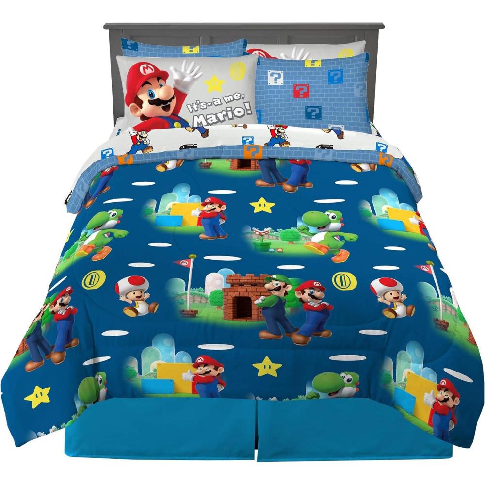 imageFranco Thomas amp Friends Kids Bedding Super Soft Comforter and Sheet Set with Sham 5 Piece Twin Size Officially Licensed ProductSuper Mario