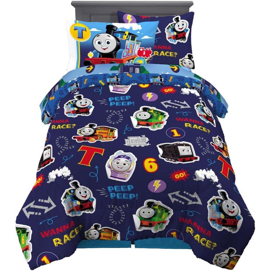 imageFranco Thomas amp Friends Kids Bedding Super Soft Comforter and Sheet Set with Sham 5 Piece Twin Size Officially Licensed ProductThomas  Friends