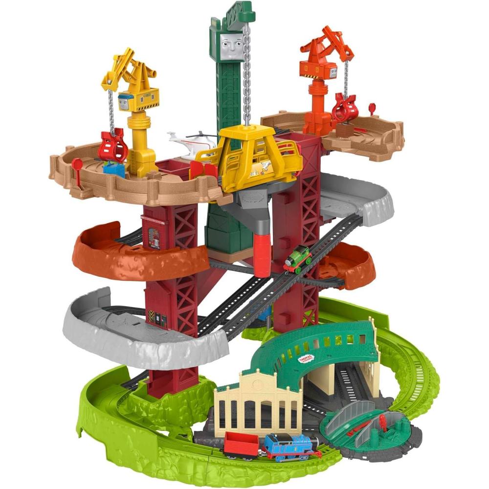 imageThomas amp Friends MultiLevel Toy Track Set Trains amp Cranes Super Tower 25 Ft Tall with 3 Characters for Preschool Kids Ages 3 Years Amazon ExclusiveAction Station