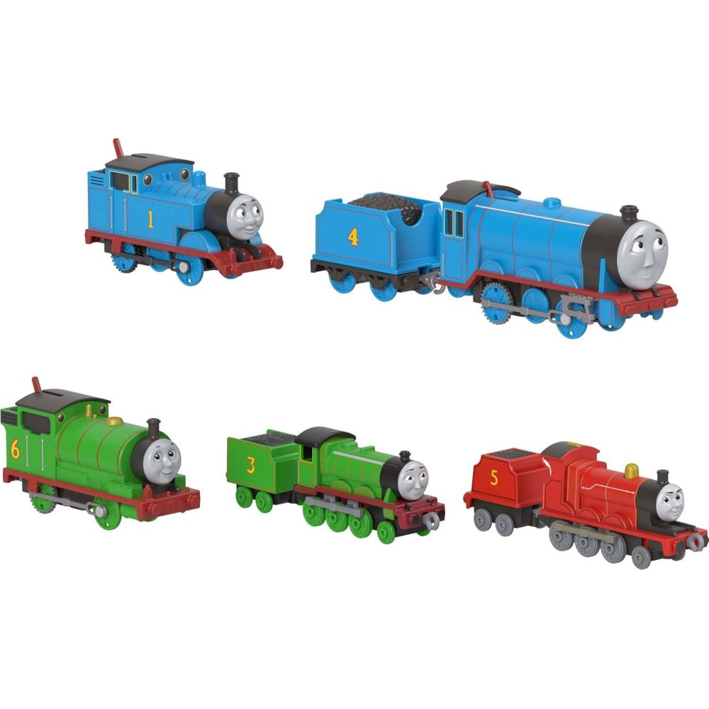 imageThomas amp Friends Toy Trains by FisherPrice 2 Large DieCast Engines amp 3 Motorized Trains with Classic Characters Includes Playmat Amazon Exclusive5Pack