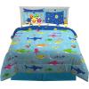 Franco Thomas & Friends Kids Bedding Super Soft Comforter and Sheet Set with Sham, 5 Piece Twin Size, (Officially Licensed Product)(Baby Shark)