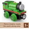 Thomas & Friends Wooden Railway, Percy Engine, push-along toy train made from sustainably sourced wood for toddlers and preschool kids