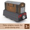 Thomas & Friends Wooden Railway, Toby Engine, push-along toy train made from sustainably sourced wood for toddlers and preschool kids