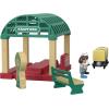 Thomas & Friends Wooden Toy Knapford Train Station Playset with Figures & Passenger Coach for Preschool Pretend Play Kids Ages 3+ Years