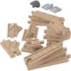Thomas & Friends Wooden Railway Toy, Expansion Clackety Track Pack, Set of 22 Wood Pieces for Preschool Kids Ages 3+ Years