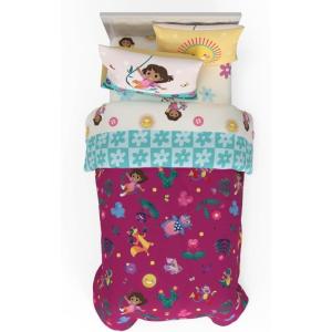 Franco Thomas & Friends Kids Bedding Super Soft Comforter and Sheet Set with Sham, 5 Piece Twin Size, (Officially Licensed Product)(Dora the Explorer)