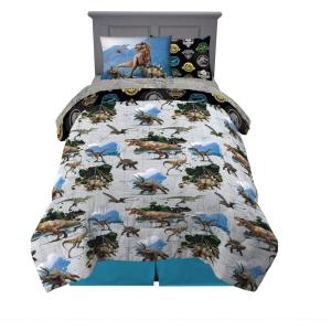 Franco Thomas & Friends Kids Bedding Super Soft Comforter and Sheet Set with Sham, 5 Piece Twin Size, (Officially Licensed Product)(Jurassic World)