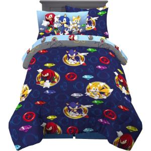 Franco Thomas & Friends Kids Bedding Super Soft Comforter and Sheet Set with Sham, 5 Piece Twin Size, (Officially Licensed Product)(Sonic the Hedgehog)
