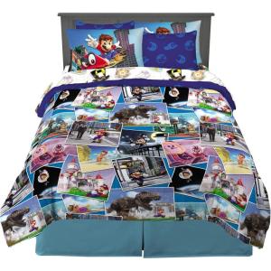 Franco Thomas & Friends Kids Bedding Super Soft Comforter and Sheet Set with Sham, 5 Piece Twin Size, (Officially Licensed Product)(Super Mario – Around the World)