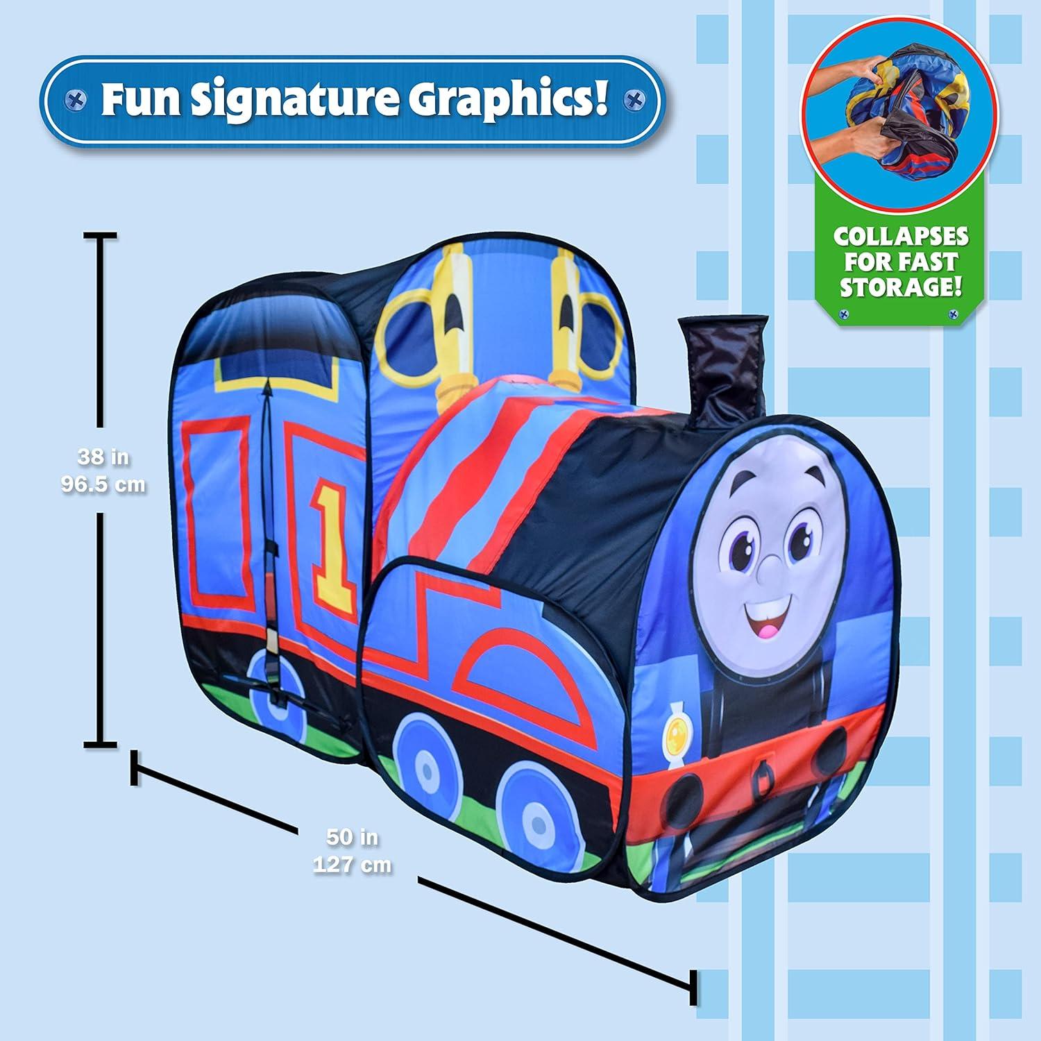 imageThomas The Train Pop Up Tent Extra Large Indoor Playhouse for Kids Folds for Easy Storage Thomas and Friends Toys Pretend Play for Ages 3 Sunny Days Entertainment