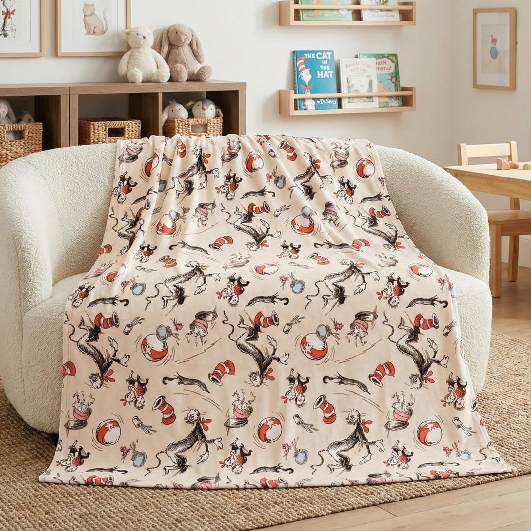 imageThomas and Friends Kids Bedding Super Soft Micro Raschel Throw 46 in x 60 in Official Licensed Product by FrancoCat in the Hat