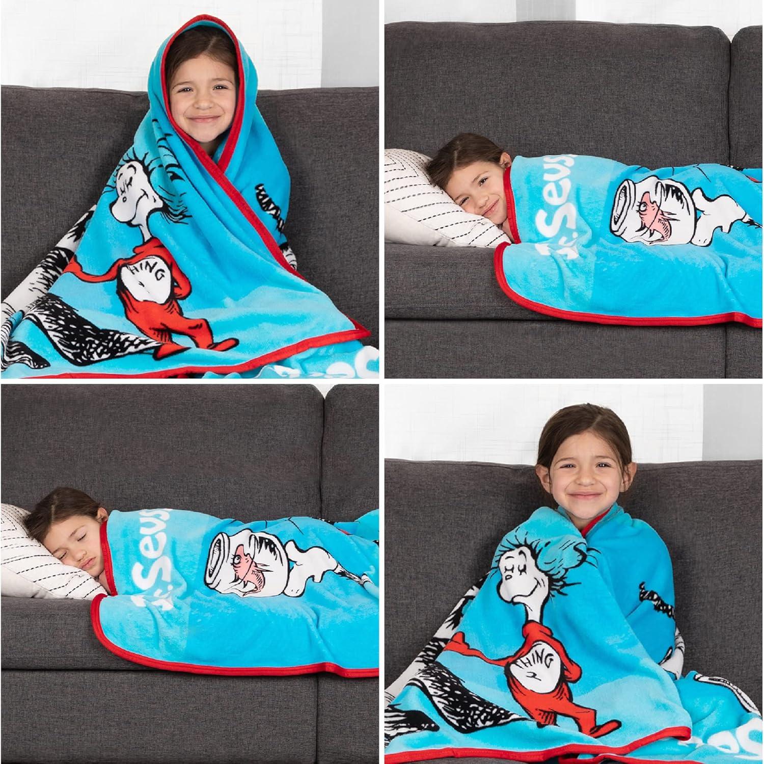 imageThomas and Friends Kids Bedding Super Soft Micro Raschel Throw 46 in x 60 in Official Licensed Product by FrancoDr Seuss