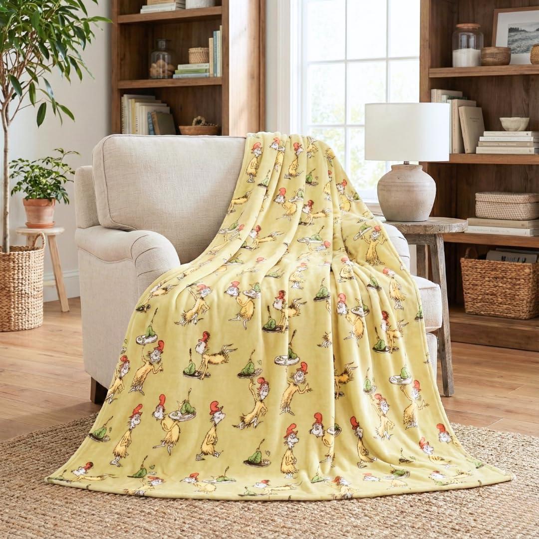 imageThomas and Friends Kids Bedding Super Soft Micro Raschel Throw 46 in x 60 in Official Licensed Product by FrancoGreen Eggs Ham