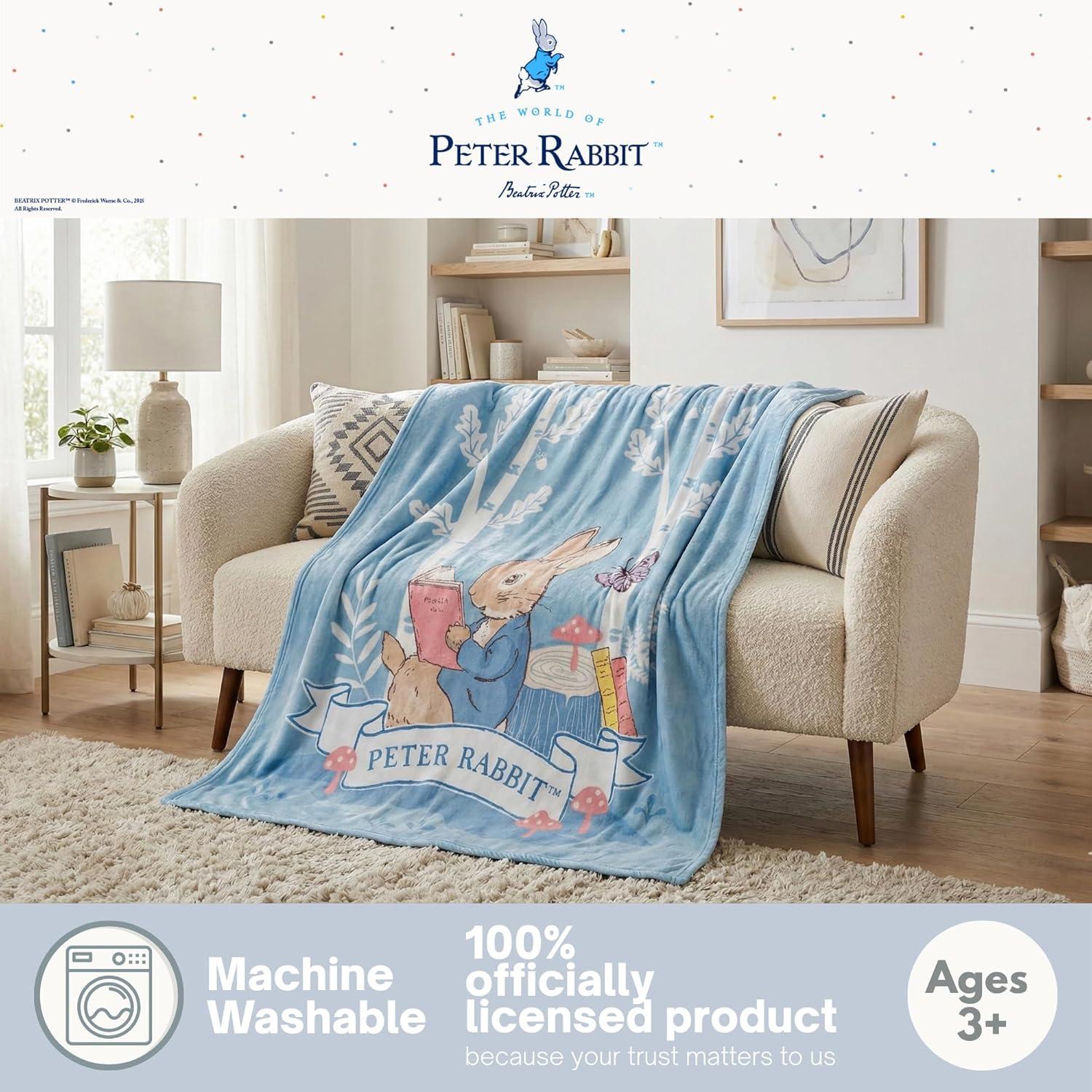 imageThomas and Friends Kids Bedding Super Soft Micro Raschel Throw 46 in x 60 in Official Licensed Product by FrancoPeter Rabbit Favorite Stories