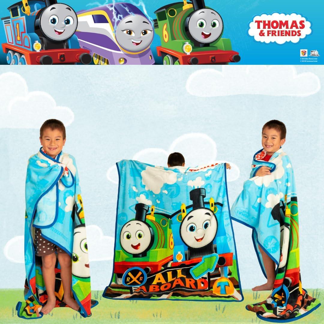 imageThomas and Friends Kids Bedding Super Soft Micro Raschel Throw 46 in x 60 in Official Licensed Product by FrancoThomas Friends