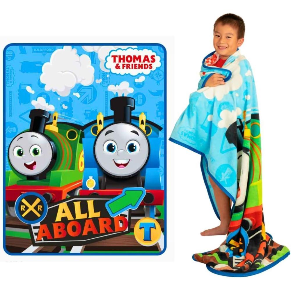 imageThomas and Friends Kids Bedding Super Soft Micro Raschel Throw 46 in x 60 in Official Licensed Product by FrancoThomas Friends