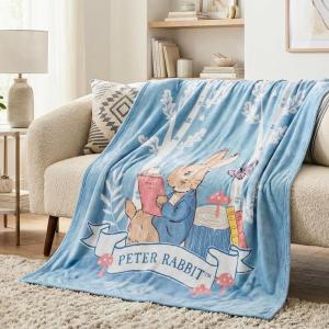 Thomas and Friends Kids Bedding Super Soft Micro Raschel Throw, 46 in x 60 in, (Official Licensed Product) by Franco(Peter Rabbit Favorite Stories)