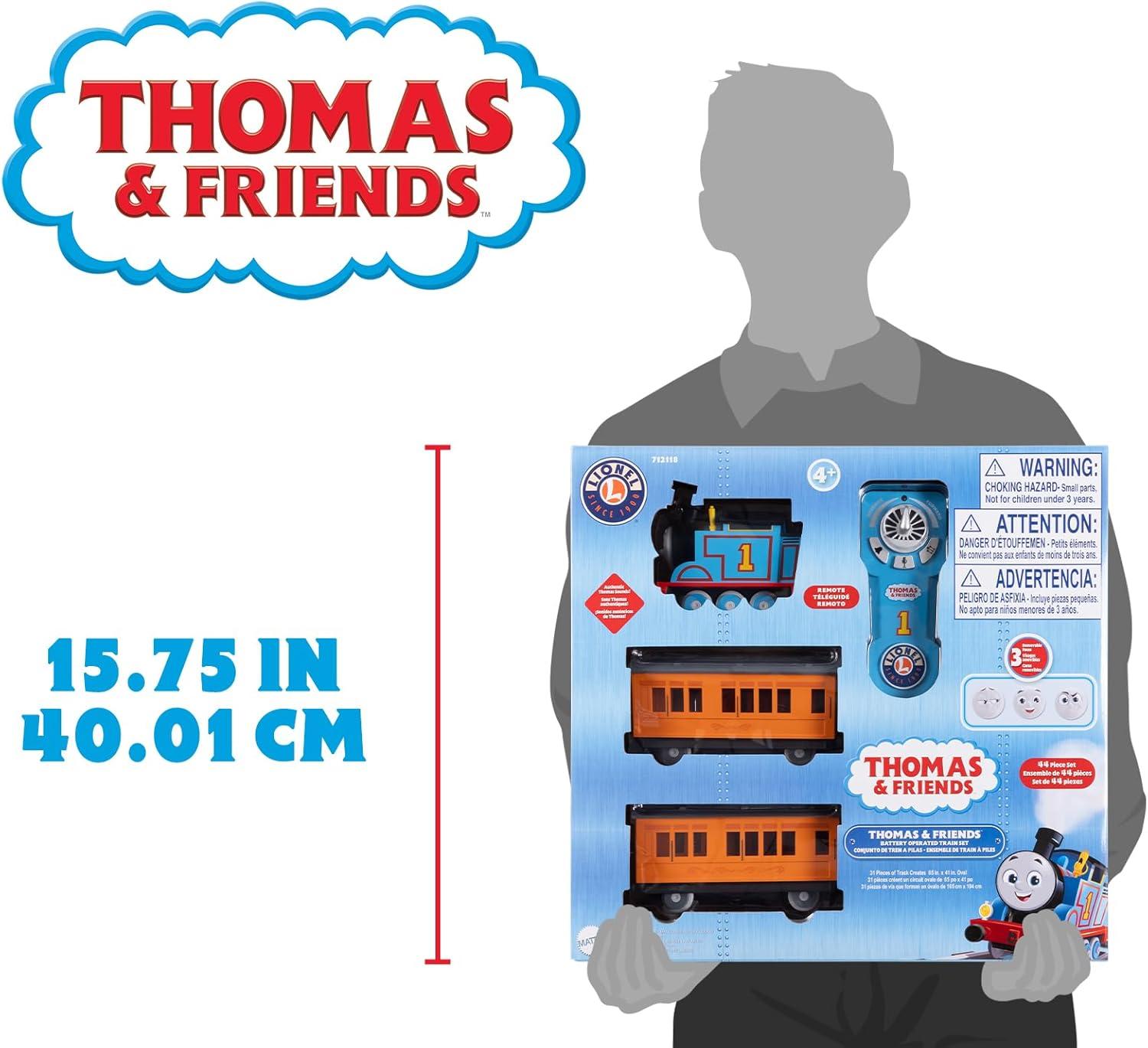 imageLionel Mattel Thomas amp Friends Battery O Gauge Toy Train Set with Remote Locomotive Train Cars amp Track with Authentic Train Sounds Lights amp Water Vapor Smoke Effects for Kids 4Battery O Gauge