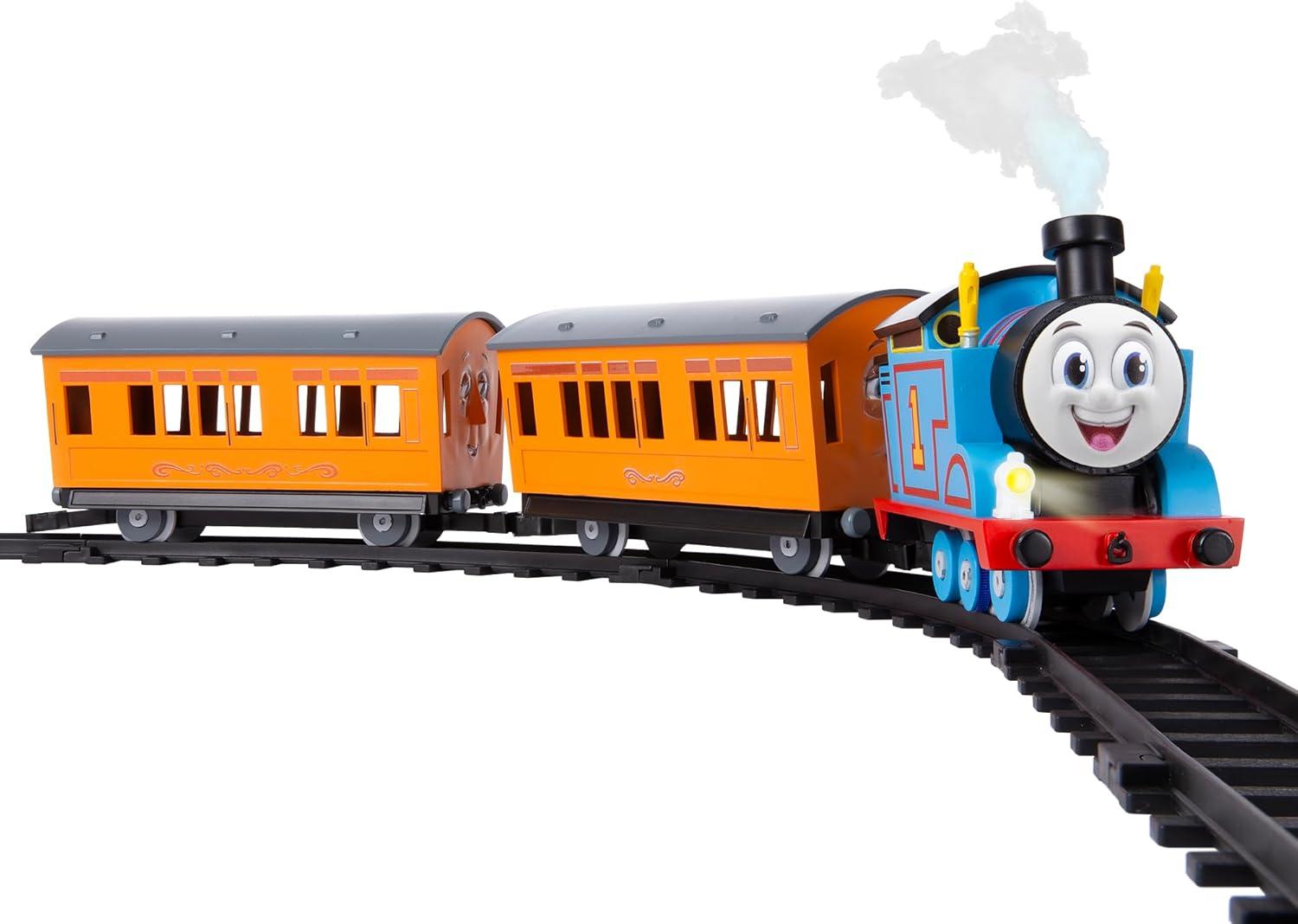 imageLionel Mattel Thomas amp Friends Battery O Gauge Toy Train Set with Remote Locomotive Train Cars amp Track with Authentic Train Sounds Lights amp Water Vapor Smoke Effects for Kids 4Battery O Gauge