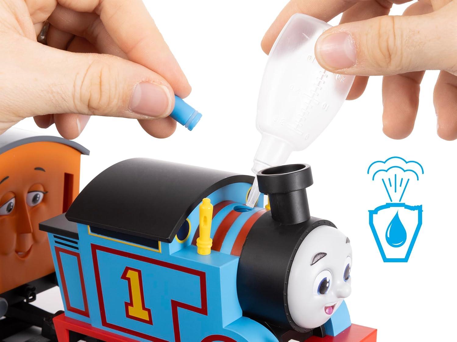 imageLionel Mattel Thomas amp Friends Battery O Gauge Toy Train Set with Remote Locomotive Train Cars amp Track with Authentic Train Sounds Lights amp Water Vapor Smoke Effects for Kids 4Battery O Gauge