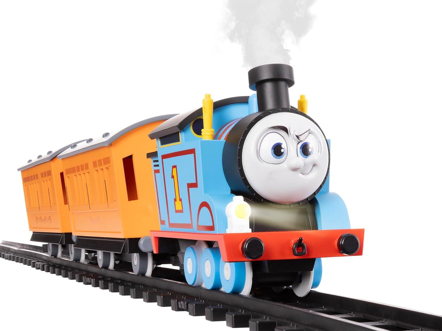 imageLionel Mattel Thomas amp Friends Battery O Gauge Toy Train Set with Remote Locomotive Train Cars amp Track with Authentic Train Sounds Lights amp Water Vapor Smoke Effects for Kids 4Battery O Gauge