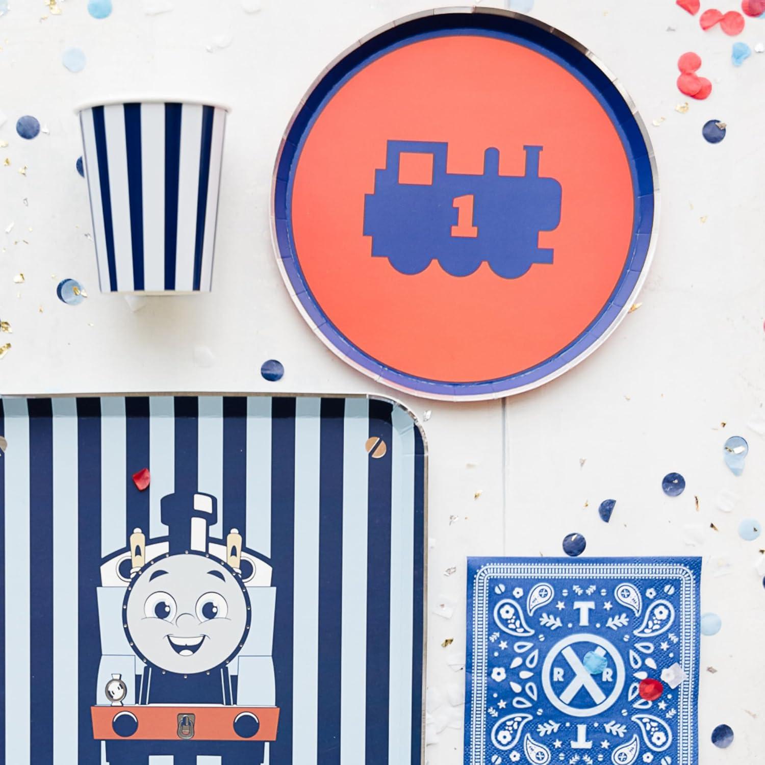 imageBonjour Fete Thomas amp Friends Train Banner Birthday Party Supplies Thomas amp Friends Train Themed Banner Birthday Decor Party Favors 6 Piece Banner Kit Officially Licensed Red amp Blue