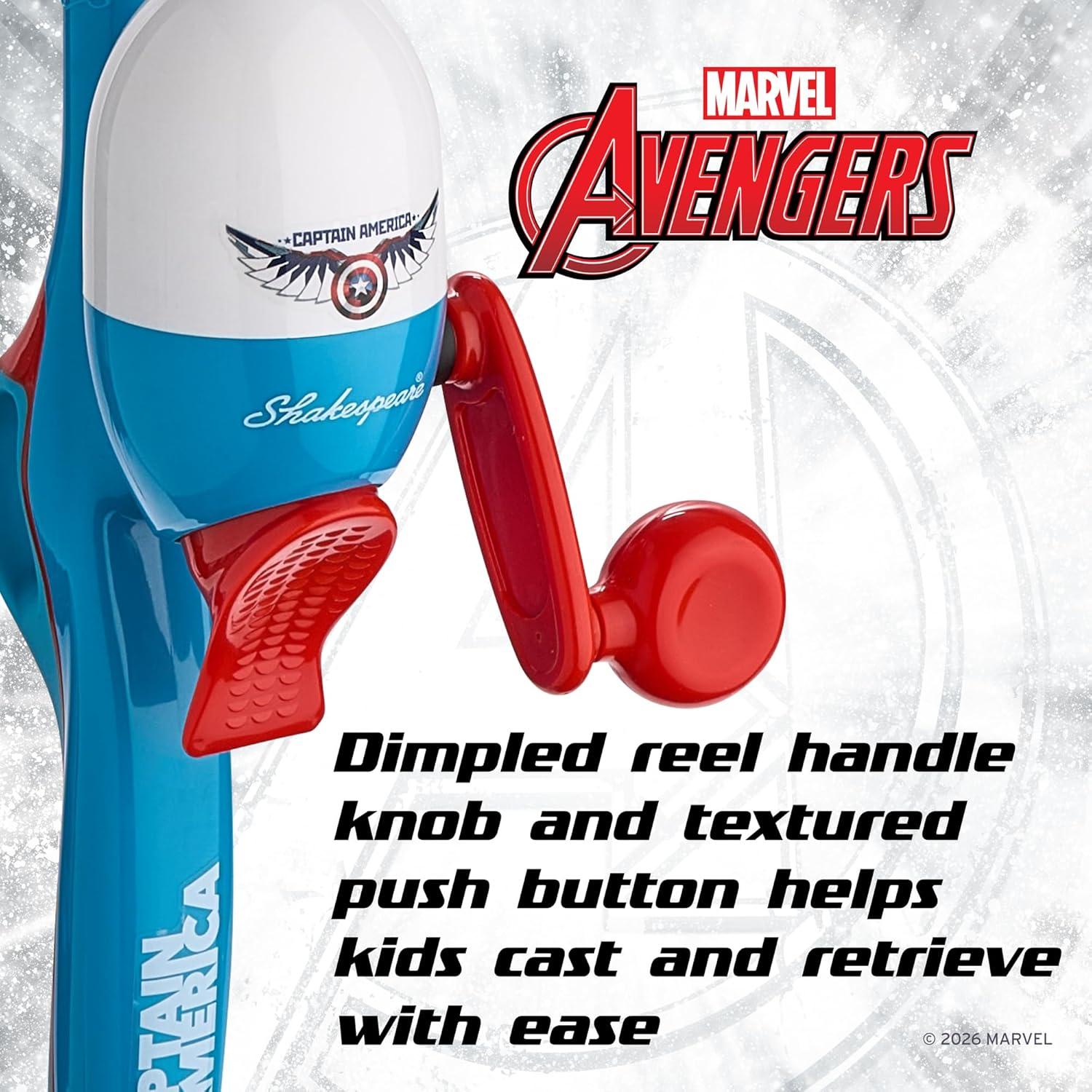 imageShakespeare Youth Fishing Reel and Rod ComboMarvel Captain America Beginner