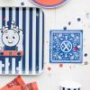 Bonjour Fete THOMAS & FRIENDS Small Blue Bandana Napkins – THOMAS & FRIENDS Train Themed – Birthday Party Supplies – Disposable Party Napkins – Officially Licensed – Folded 5” (24 Pack)