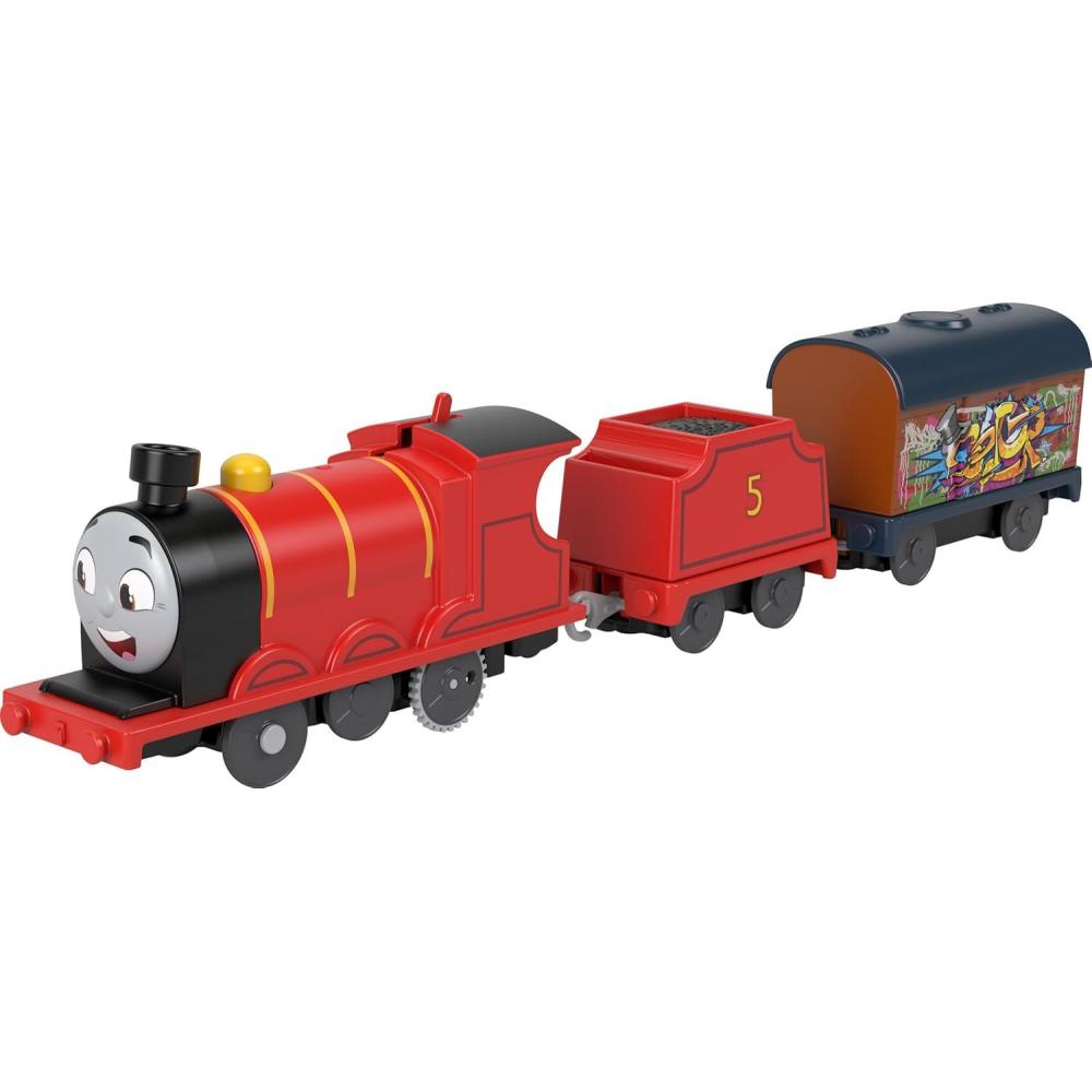 imageThomas amp Friends Motorized Toy Train Graffiti James BatteryPowered Engine with Tender amp Cargo Car for Pretend Play Preschool Kids Ages 3 YearsNew James