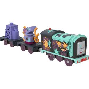 ​Thomas & Friends Motorized Toy Train Graffiti James Battery-Powered Engine with Tender & Cargo Car for Pretend Play Preschool Kids Ages 3+ Years(Frosting Diesel)