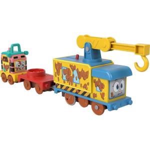 ​Thomas & Friends Motorized Toy Train Graffiti James Battery-Powered Engine with Tender & Cargo Car for Pretend Play Preschool Kids Ages 3+ Years(Muddy Friends)