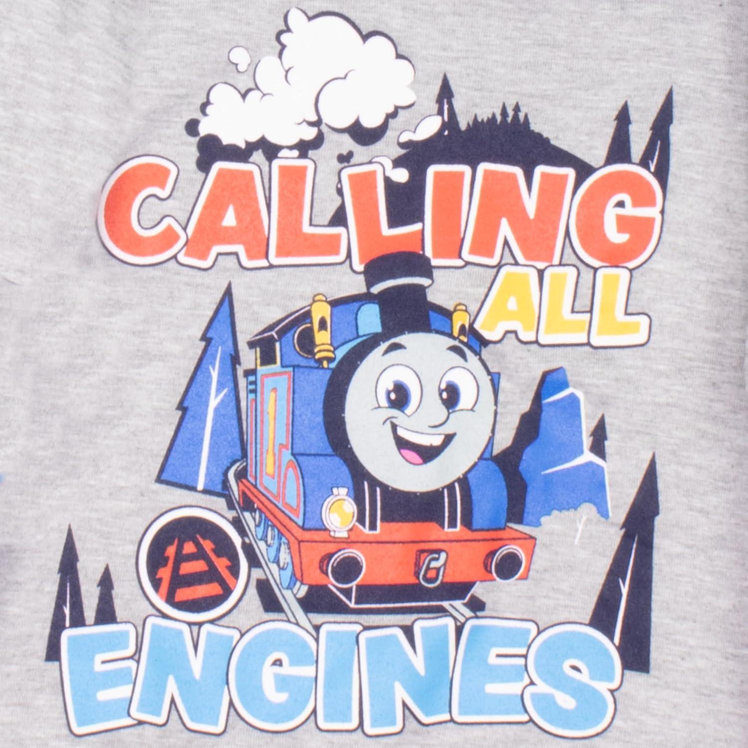imageTHOMAS amp FRIENDS Boys 2Piece Fleece Set Thomas the Tank Engine Hooded Sweatshirt and Joggers Bundle for KidsGray Navy