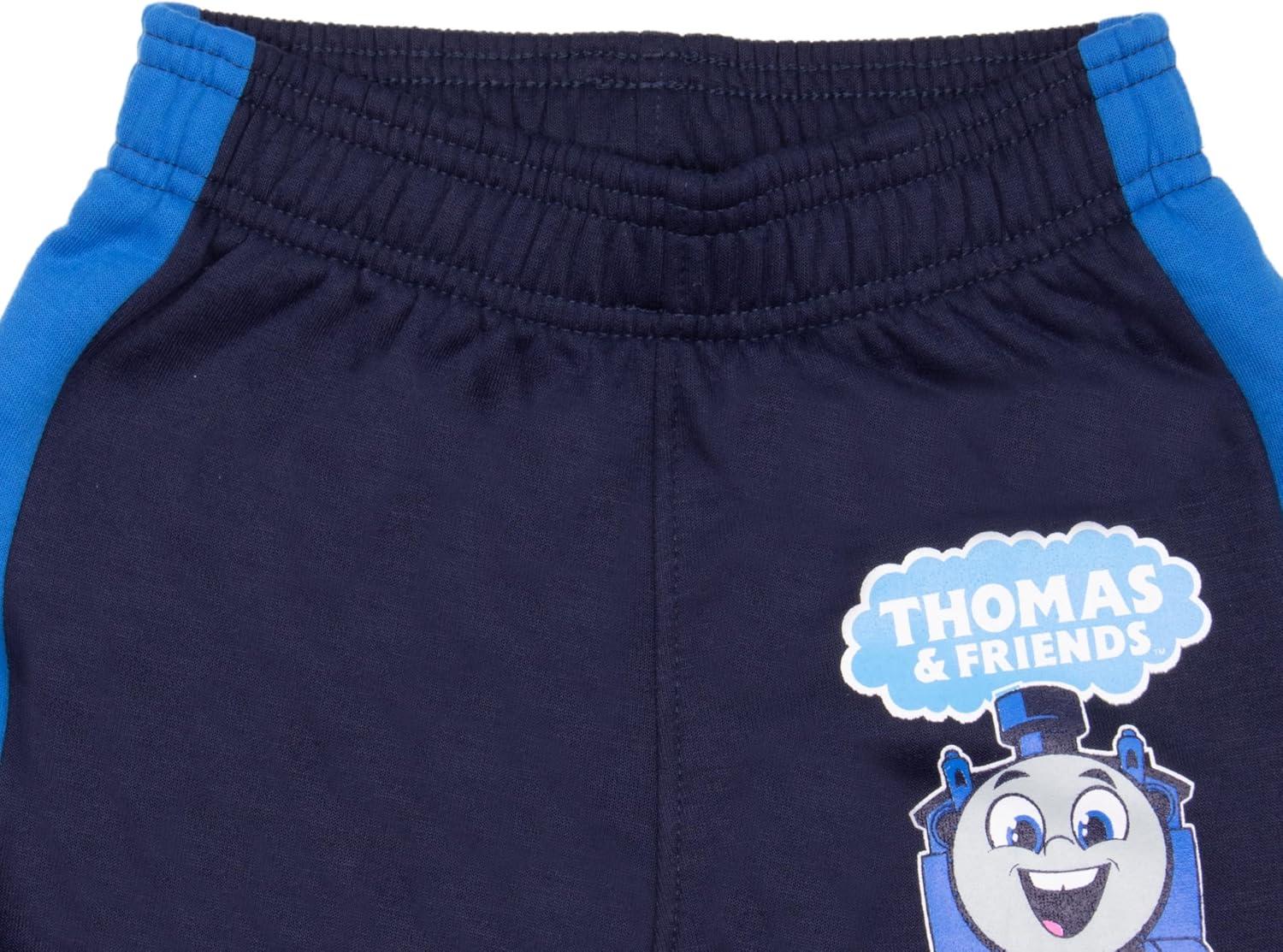 imageTHOMAS amp FRIENDS Boys 2Piece Fleece Set Thomas the Tank Engine Hooded Sweatshirt and Joggers Bundle for KidsGray Navy