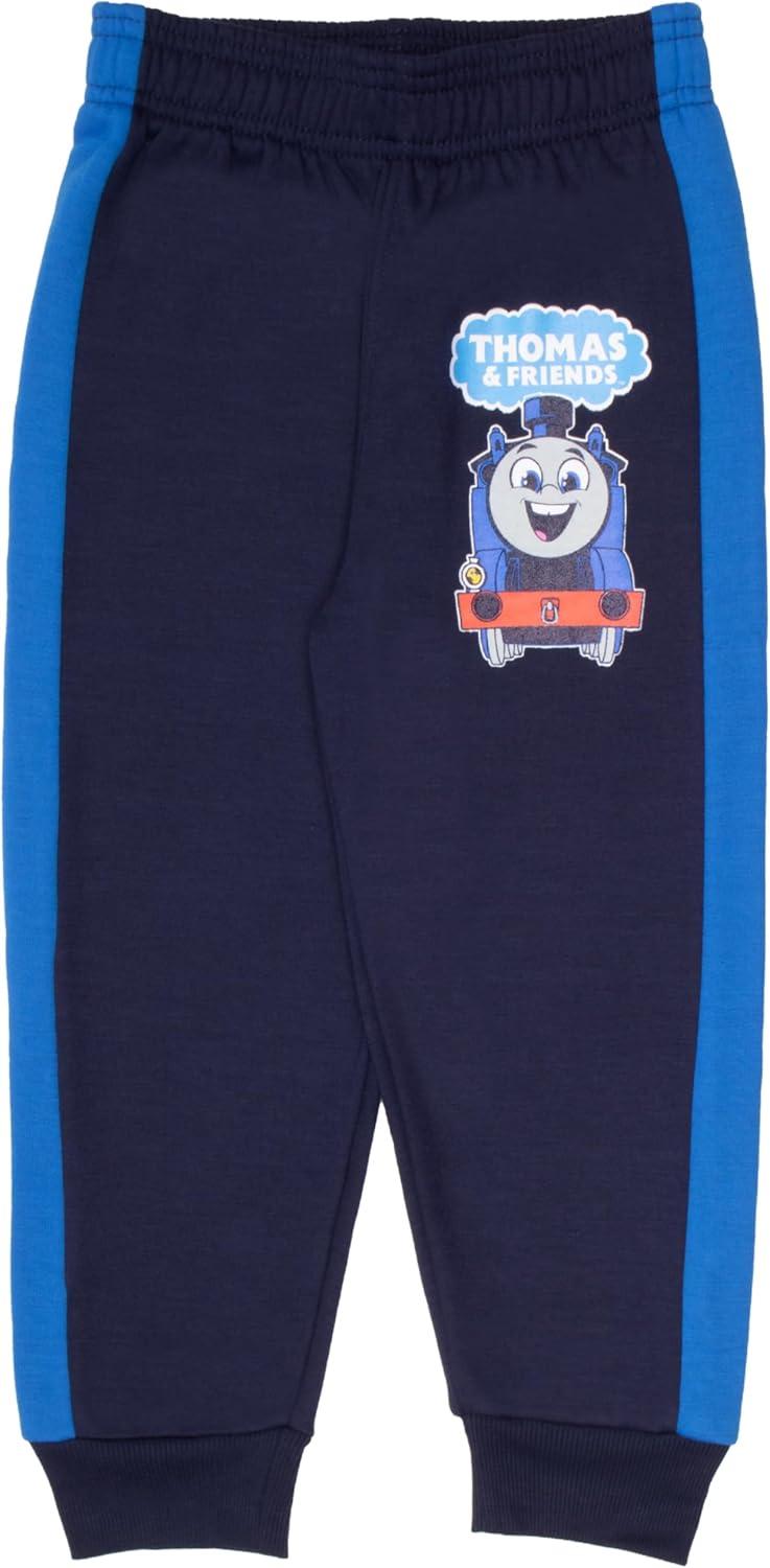 imageTHOMAS amp FRIENDS Boys 2Piece Fleece Set Thomas the Tank Engine Hooded Sweatshirt and Joggers Bundle for KidsGray Navy