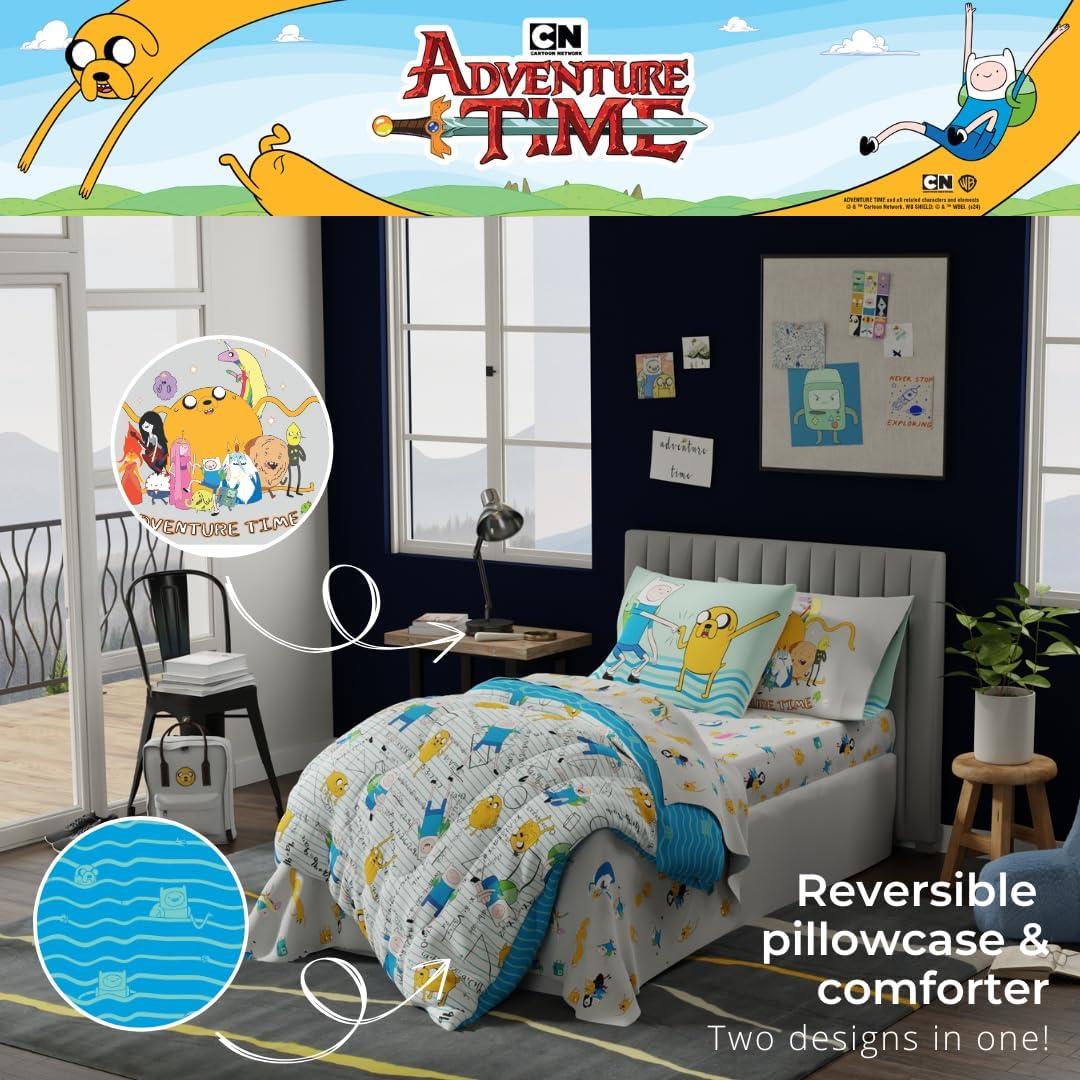 imageThomas amp Friends 4 Piece Toddler Bed Set Super Soft amp Cozy Reversible Microfiber Comforter and Sheets Officially Licensed Product by FrancoAdventure Time