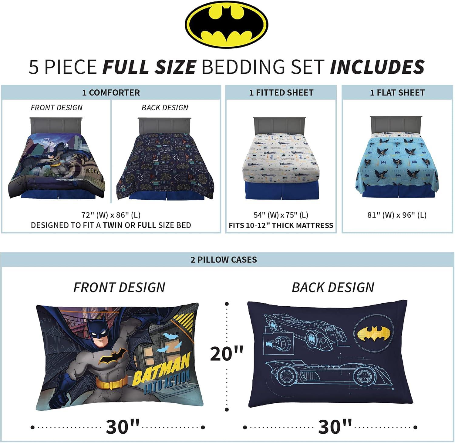 imageThomas amp Friends 4 Piece Toddler Bed Set Super Soft amp Cozy Reversible Microfiber Comforter and Sheets Officially Licensed Product by FrancoBatman