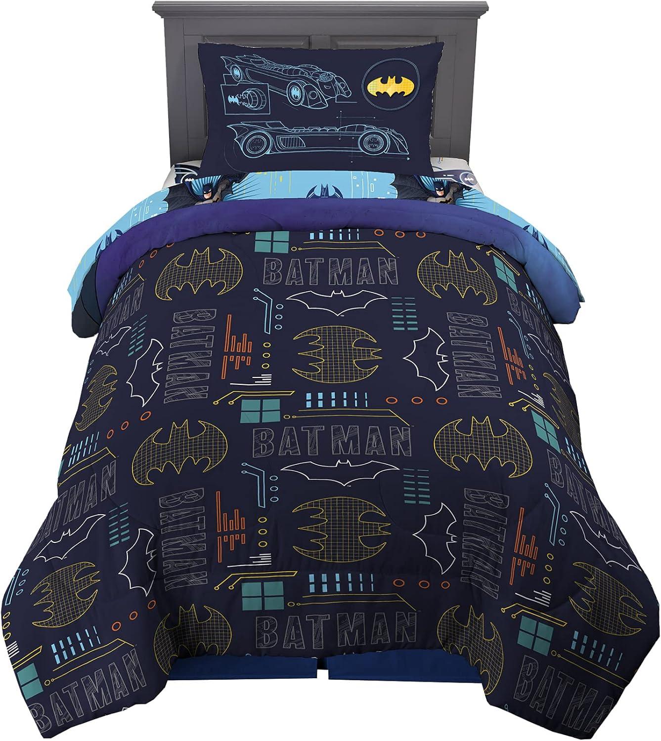 imageThomas amp Friends 4 Piece Toddler Bed Set Super Soft amp Cozy Reversible Microfiber Comforter and Sheets Officially Licensed Product by FrancoBatman