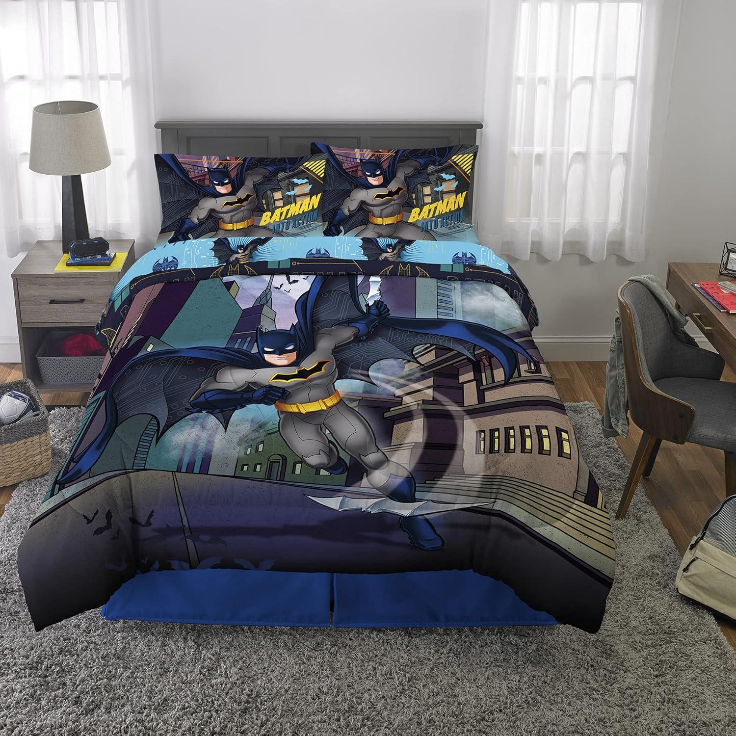 imageThomas amp Friends 4 Piece Toddler Bed Set Super Soft amp Cozy Reversible Microfiber Comforter and Sheets Officially Licensed Product by FrancoBatman