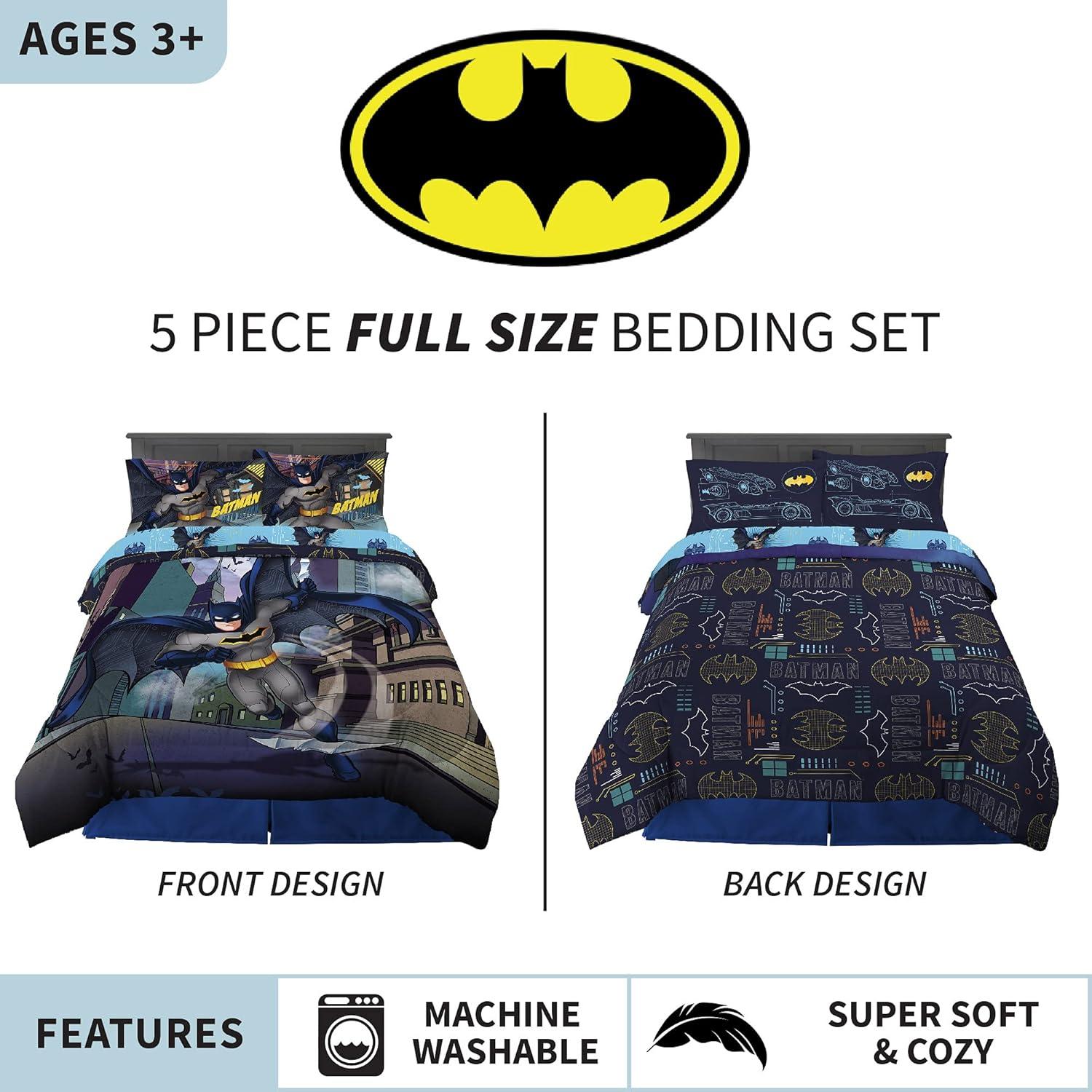 imageThomas amp Friends 4 Piece Toddler Bed Set Super Soft amp Cozy Reversible Microfiber Comforter and Sheets Officially Licensed Product by FrancoBatman