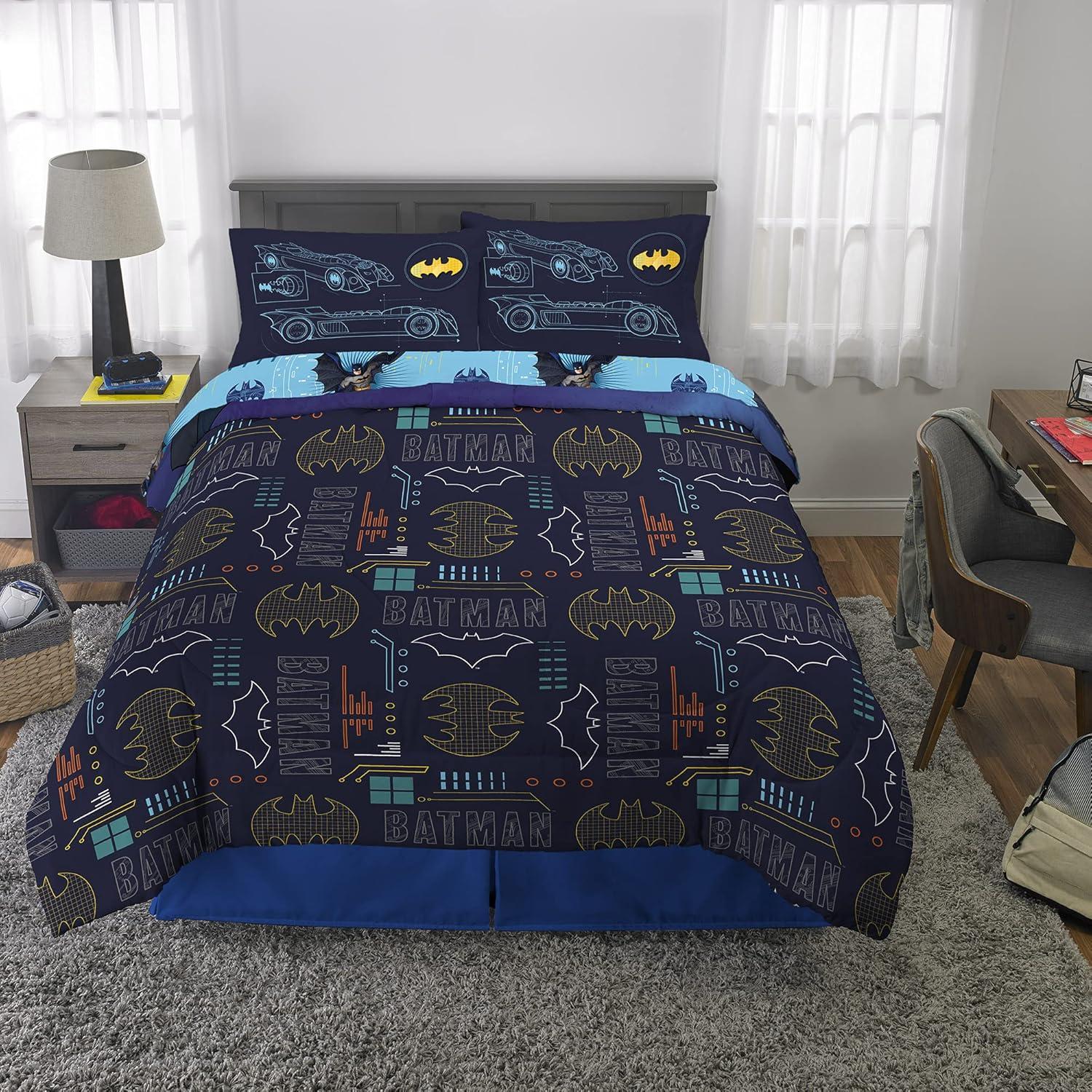 imageThomas amp Friends 4 Piece Toddler Bed Set Super Soft amp Cozy Reversible Microfiber Comforter and Sheets Officially Licensed Product by FrancoBatman