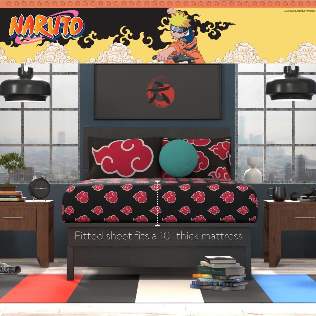 imageThomas amp Friends 4 Piece Toddler Bed Set Super Soft amp Cozy Reversible Microfiber Comforter and Sheets Officially Licensed Product by FrancoBlack Naruto